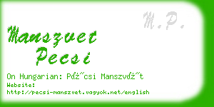 manszvet pecsi business card